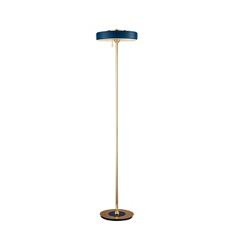 Lampa podłogowa Chicago art deco niebieska złota